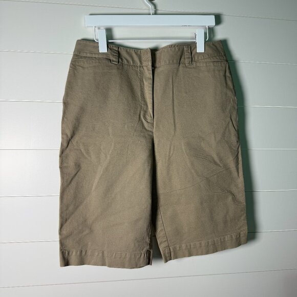 Talbots Long Shorts Stretch Tan Size 12 - Picture 1 of 6